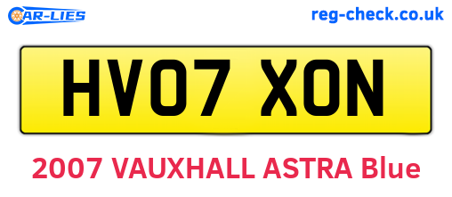 HV07XON are the vehicle registration plates.