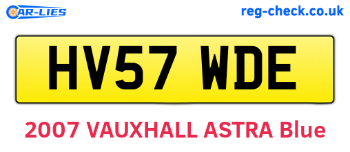 HV57WDE are the vehicle registration plates.