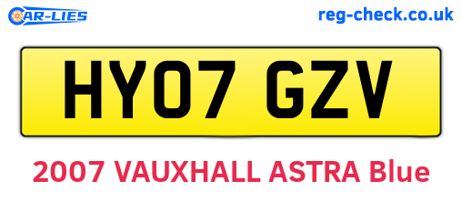 HY07GZV are the vehicle registration plates.