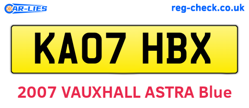 KA07HBX are the vehicle registration plates.