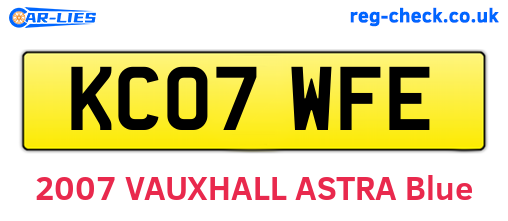 KC07WFE are the vehicle registration plates.