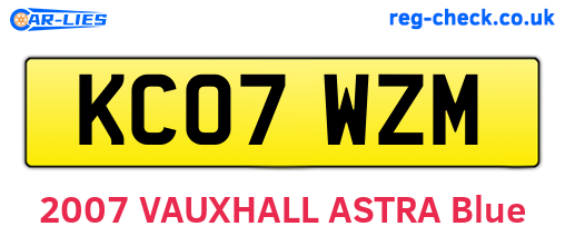 KC07WZM are the vehicle registration plates.