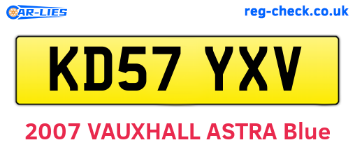 KD57YXV are the vehicle registration plates.