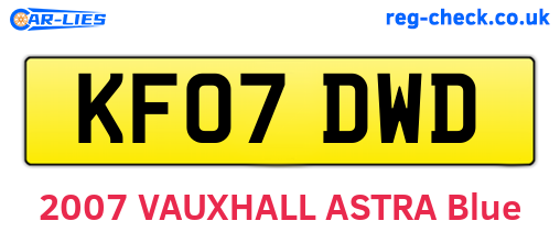 KF07DWD are the vehicle registration plates.