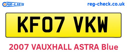 KF07VKW are the vehicle registration plates.