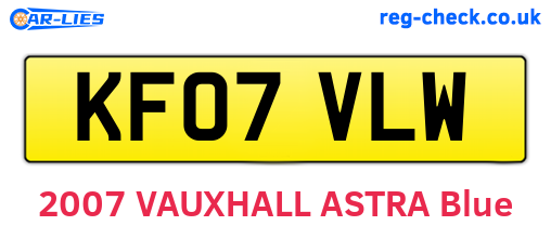 KF07VLW are the vehicle registration plates.