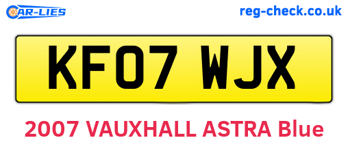 KF07WJX are the vehicle registration plates.