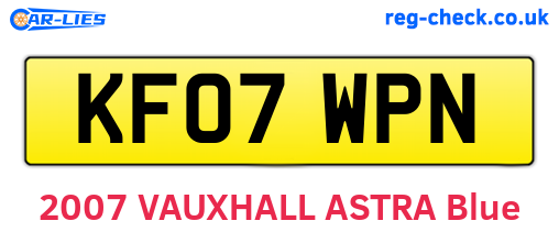 KF07WPN are the vehicle registration plates.