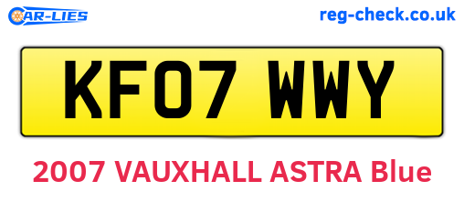 KF07WWY are the vehicle registration plates.