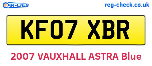 KF07XBR are the vehicle registration plates.