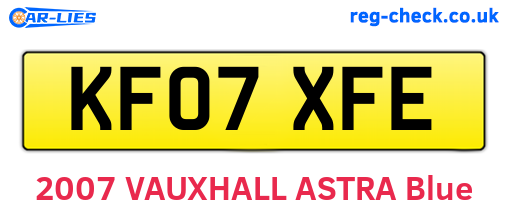KF07XFE are the vehicle registration plates.