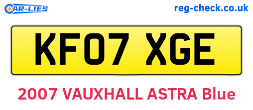 KF07XGE are the vehicle registration plates.