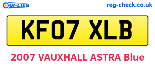 KF07XLB are the vehicle registration plates.