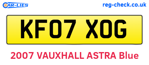 KF07XOG are the vehicle registration plates.