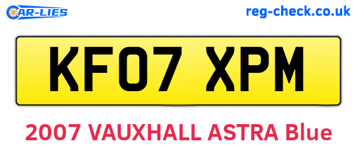 KF07XPM are the vehicle registration plates.