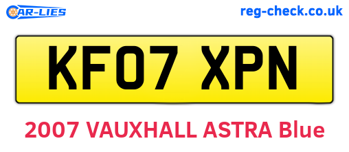 KF07XPN are the vehicle registration plates.