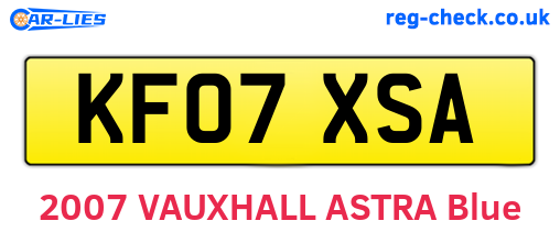 KF07XSA are the vehicle registration plates.