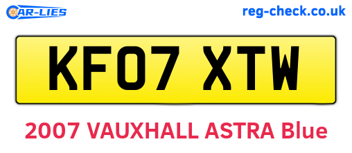 KF07XTW are the vehicle registration plates.