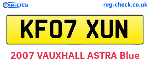 KF07XUN are the vehicle registration plates.