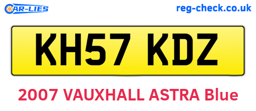 KH57KDZ are the vehicle registration plates.