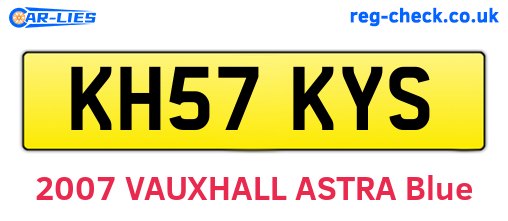 KH57KYS are the vehicle registration plates.