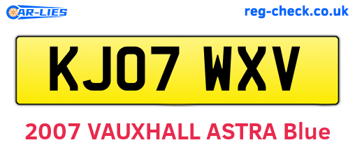 KJ07WXV are the vehicle registration plates.