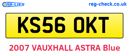 KS56OKT are the vehicle registration plates.