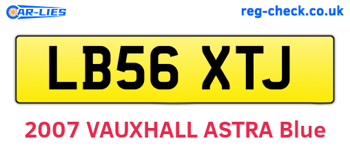 LB56XTJ are the vehicle registration plates.