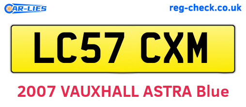 LC57CXM are the vehicle registration plates.