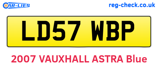 LD57WBP are the vehicle registration plates.