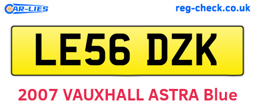 LE56DZK are the vehicle registration plates.