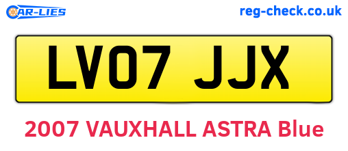 LV07JJX are the vehicle registration plates.