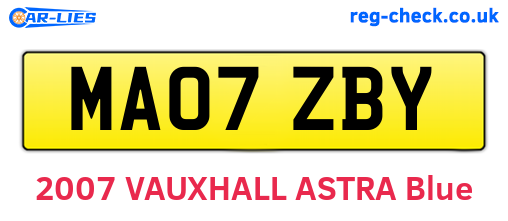 MA07ZBY are the vehicle registration plates.