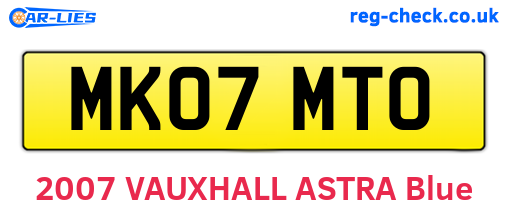 MK07MTO are the vehicle registration plates.