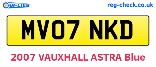 MV07NKD are the vehicle registration plates.