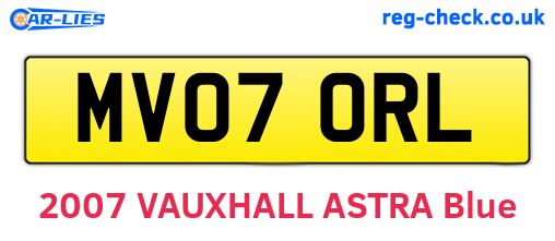 MV07ORL are the vehicle registration plates.