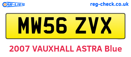 MW56ZVX are the vehicle registration plates.