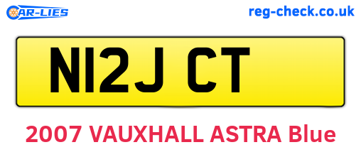 N12JCT are the vehicle registration plates.