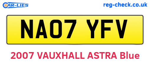 NA07YFV are the vehicle registration plates.
