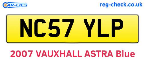 NC57YLP are the vehicle registration plates.