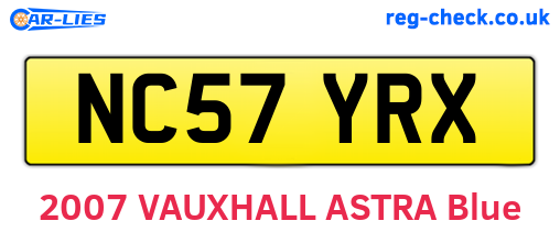 NC57YRX are the vehicle registration plates.
