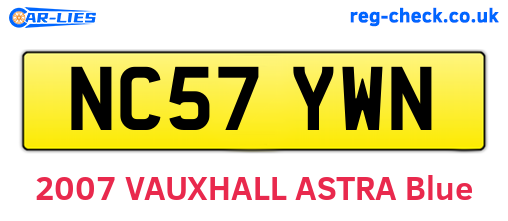 NC57YWN are the vehicle registration plates.