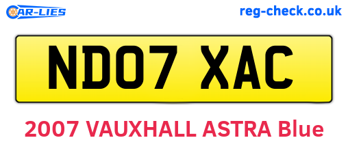 ND07XAC are the vehicle registration plates.