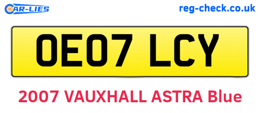 OE07LCY are the vehicle registration plates.