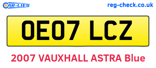 OE07LCZ are the vehicle registration plates.