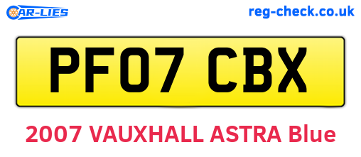PF07CBX are the vehicle registration plates.