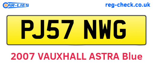 PJ57NWG are the vehicle registration plates.