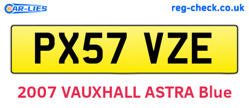 PX57VZE are the vehicle registration plates.