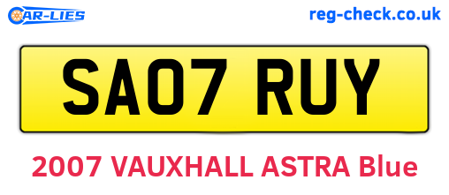 SA07RUY are the vehicle registration plates.
