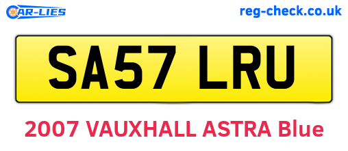 SA57LRU are the vehicle registration plates.